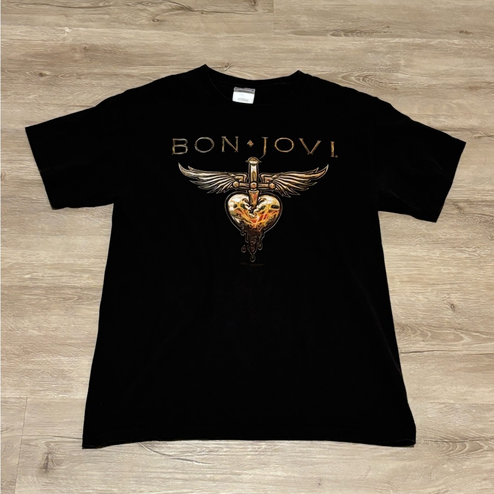 Bon Jovi 2011 Tour Hanes Black Graphic Tee